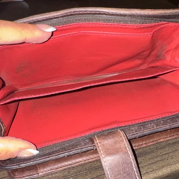 Dooney & Bourke Beige and Brown Checkered Wallet - Picture 3 of 5